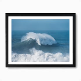 Nazare Bigwave Ocean | Surfing the massive waves in Portugal Art Print