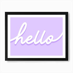 Hello Welcome Purple Art Print