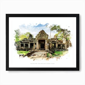 Preah Khan Main Temple, Northwestern Cambodia, Cambodia Art Print