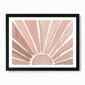 Mauve Blush Sun, Watercolor Boho Sunset, Sunrise Art Print