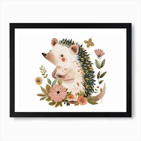 Little Floral Hedgehog 3 Art Print