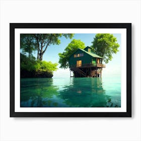 Tree House In The Water Art Print