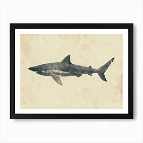 Whale Shark Grey Silhouette 1 Art Print