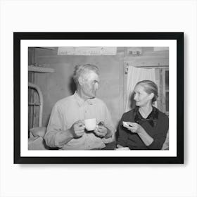 Mr, And Mrs, Besson Eating Cake And Coffee At A Forty Two Party At Their Home, Pie Town, New Mexico Art Print