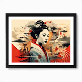 Illustration Face Geisha 2 Art Print