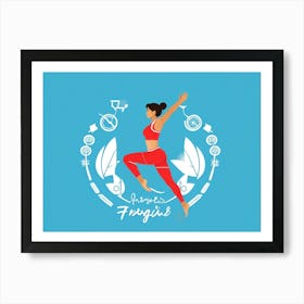 Illustration Of An Athletic Woman Balancing In A Yoga Pose Symbolizing Strength And Flexibility Sy Art Print