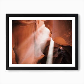 Light Beams In Canyon Art Print