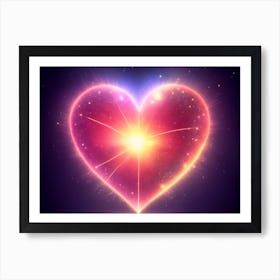 A Colorful Glowing Heart On A Dark Background Horizontal Composition 47 Art Print