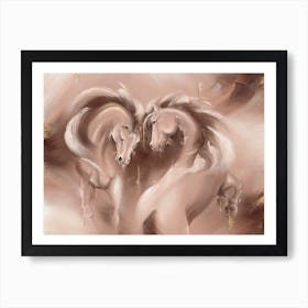 Horses In Love Art Print