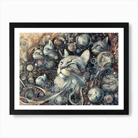 Cats In Space Art Print