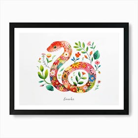 Little Floral Snake 3 Poster Art Print