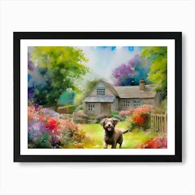 Dog In The Garden Art Print