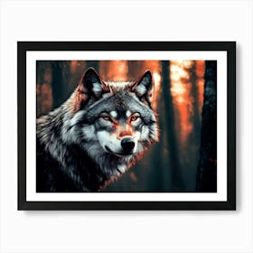 Wolf In The Woods 2 Art Print