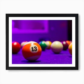 Billiard Balls In A Pool Table Art Print