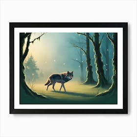 Wolf In The Forest 3 Art Print