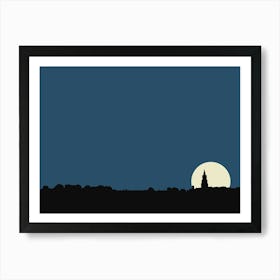 Berwick upon tweed night silhouette landscape 1 Art Print