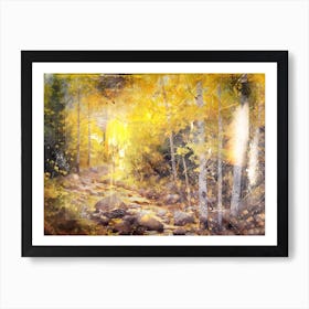 Landscape Forest Trees Art Illustration In A Painting Style 05 Art Print