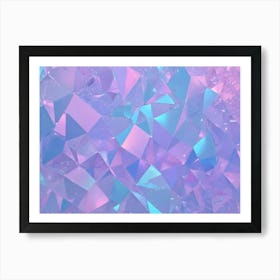 Abstract Background Of Iridescent, Geometric Shapes, Creating A Textured And Dynamic Pattern Art Print