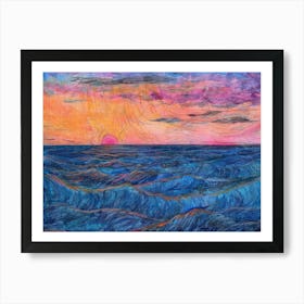 Sunset Over The Ocean 57 Art Print