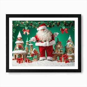 A Vividly Fluffy Red Santa Hat Brimming With Soft White Faux Fur Domes The Top In A Merry Celeb (1) Art Print