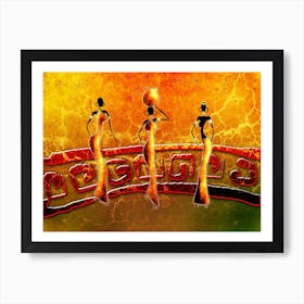 Tribal African Art Illustration In Painting Style 230 Art Print