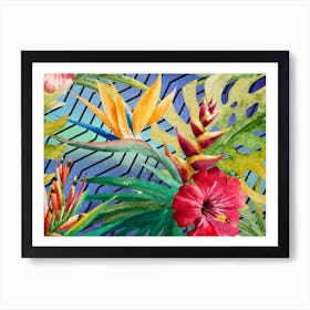 Tropical Synthwave Space #9 Neon Geometric Jungle Art Print