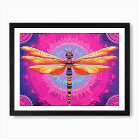 Dragonfly Roseeate Skimmer Bright Colours 2 Art Print