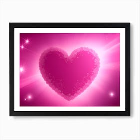 A Glowing Pink Heart Vibrant Horizontal Composition 78 Art Print