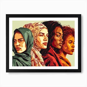 Women In Hijabs 5 Art Print