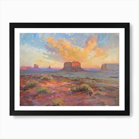 Western Sunset Landscapes Monument Valley Arizona 2 Art Print