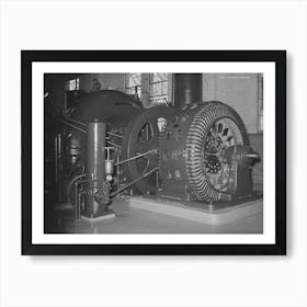 Water Turbine And Electric Generator At Municipal Power Plant, Logan, Utah By Russell Lee Art Print