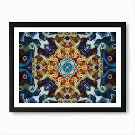 Blue Abstract Fractal Art Print