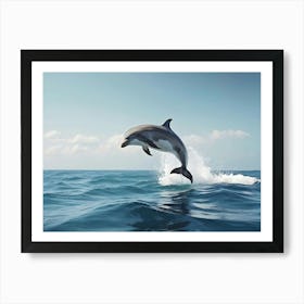 Dolphin Jumping Out Of The Water Art Print