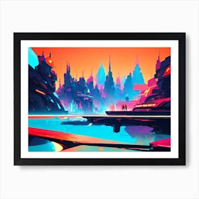 Futuristic City 64 Art Print