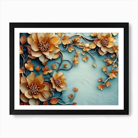 3d Paper Flowers 5 Art Print