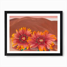 Georgia O’Keeffe - Red Hills with Flowers, 1937 Art Print