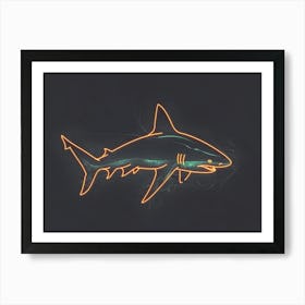 Neon Goblin Shark 5 Art Print