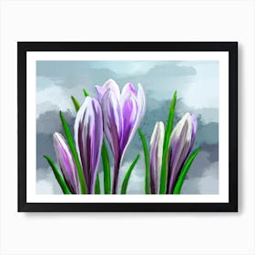 Abstraction Flowers Crocuses Art Print