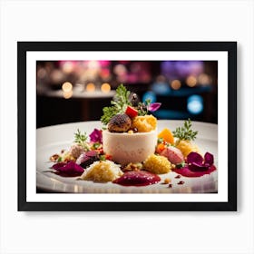White Plate With Food On It Art Print