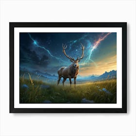 Deer In The Grass 2 Art Print