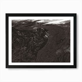 Black and White Swirling Waterscape in Enfield Town Park, London Art Print