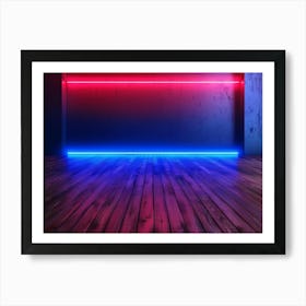 Blue And Red Neon Lights Art Print