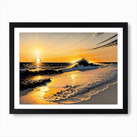 Sunset On The Beach Art Print