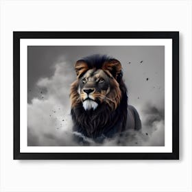 Lion In The Clouds Art Print