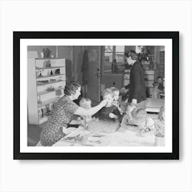 Cod Liver Oil And Orange Juice Is Fed To Children At The Nursery School At The Fsa (Farm Security Administration) Farm Art Print