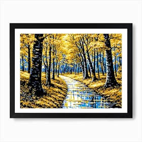 Autumn Path In The Woods Art Print