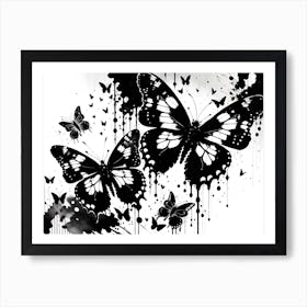 Black And White Butterflies 2 Art Print