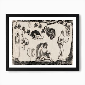Women, Animals, And Foliage, From The Suite Of Late Woodblock Prints, Paul Gauguin Art Print