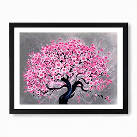 Japanese Blossom Tree V3 Art Print