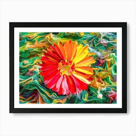 Beautiful flowers garden - Acrylic oil painting  #2 Art Print